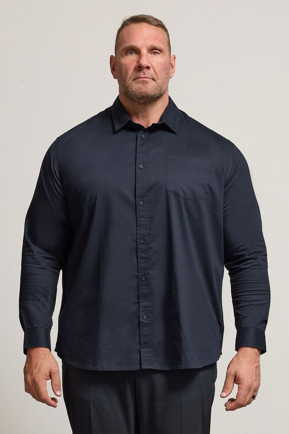 BadRhino Navy Blue Stretch Long Sleeve Shirt