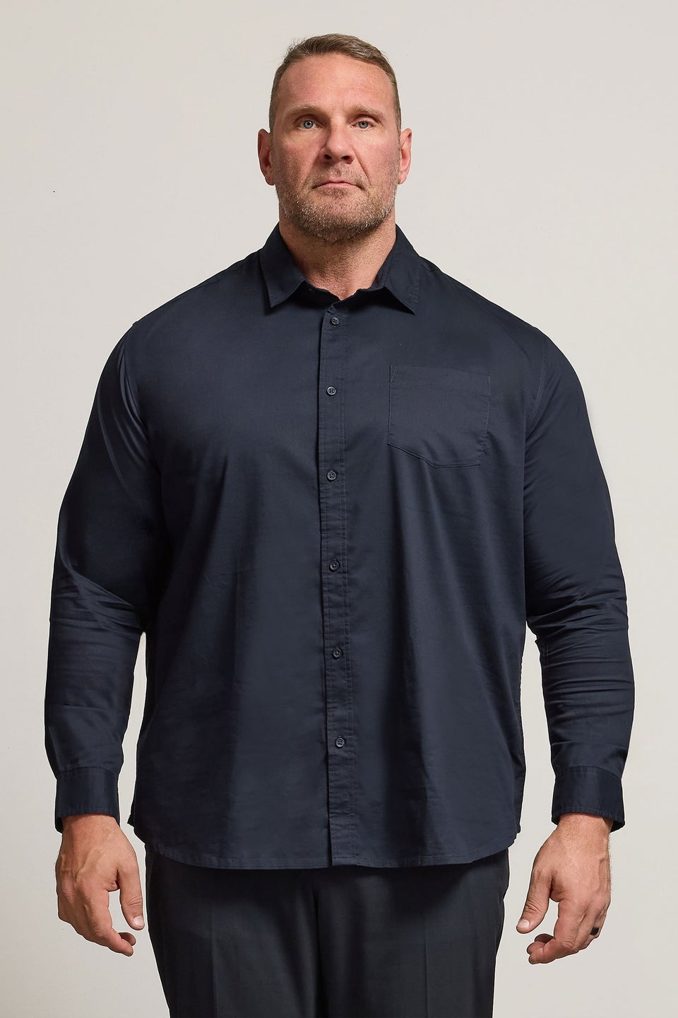 BadRhino Navy Blue Stretch Long Sleeve Shirt