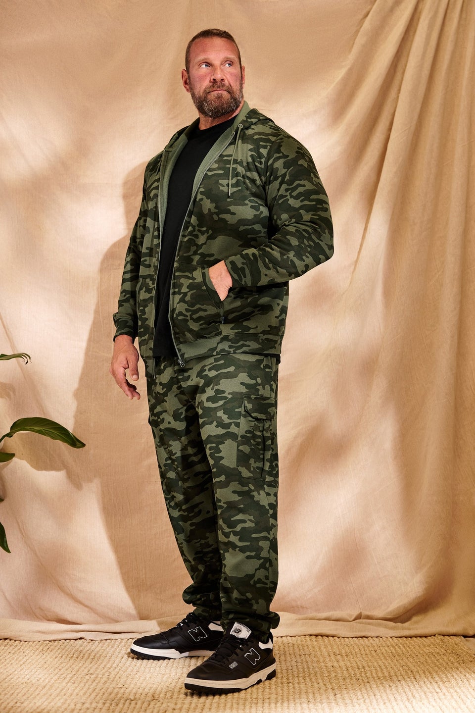 BadRhino Green Camo Print Cargo Joggers