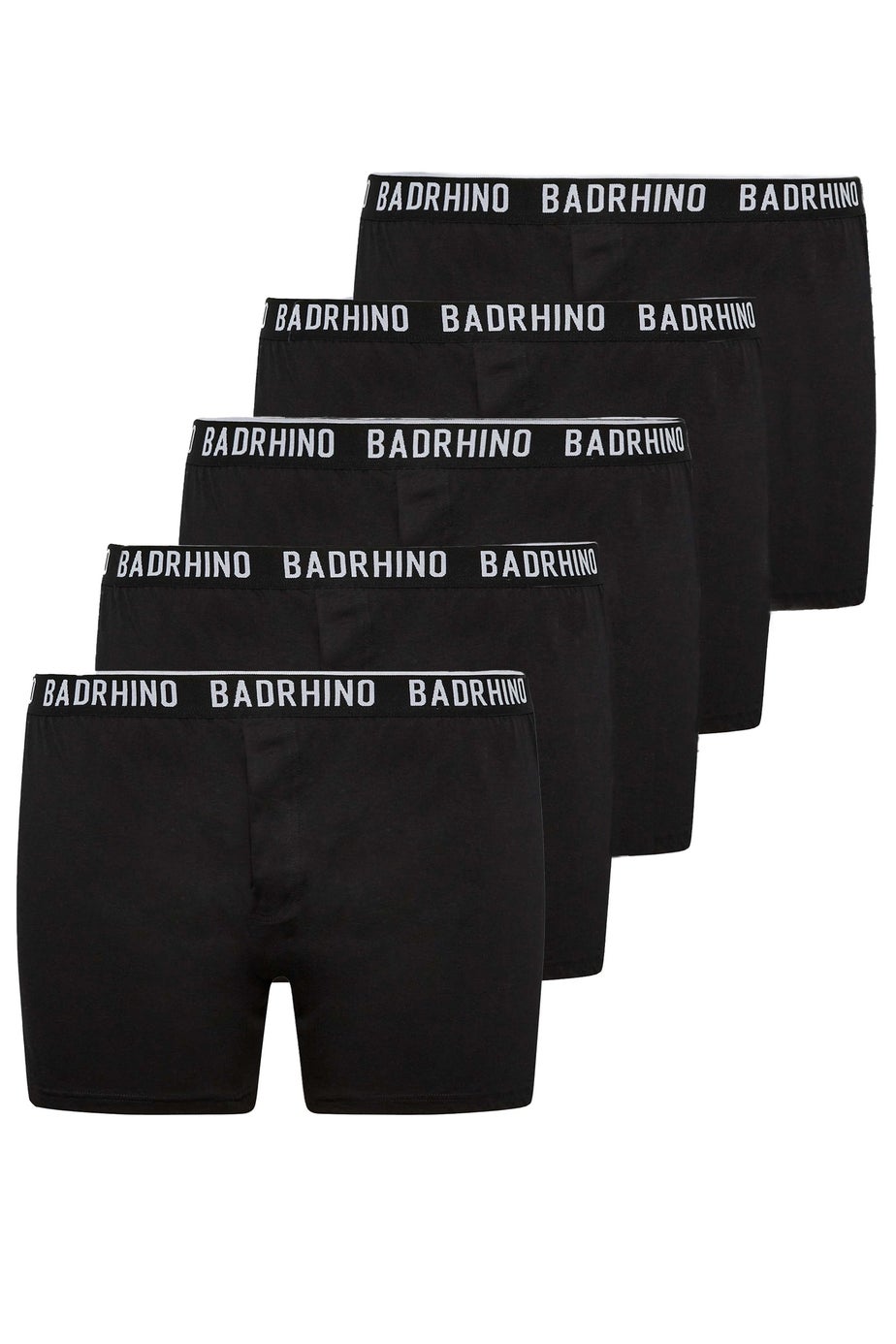 BadRhino 5 Pack Black Button Up Loose Fit Boxers