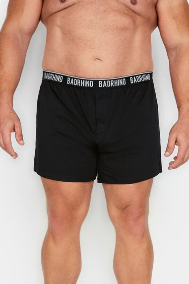 BadRhino 5 Pack Black Button Up Loose Fit Boxers