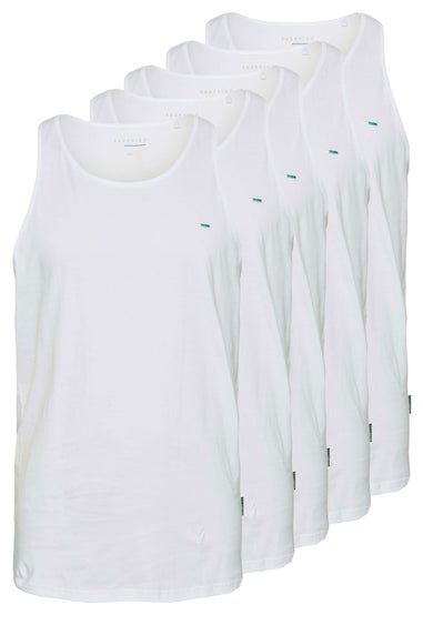 BadRhino White 5 Pack Vest Tops
