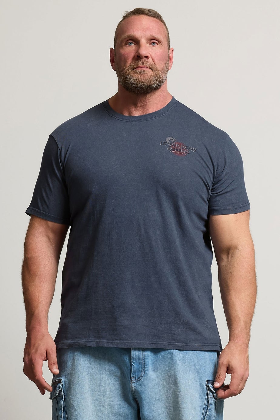 BadRhino Navy Blue Legendary Warriors Print T-Shirt