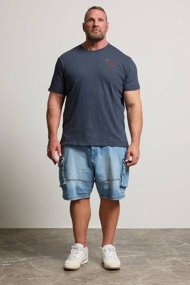 BadRhino Navy Blue Legendary Warriors Print T-Shirt