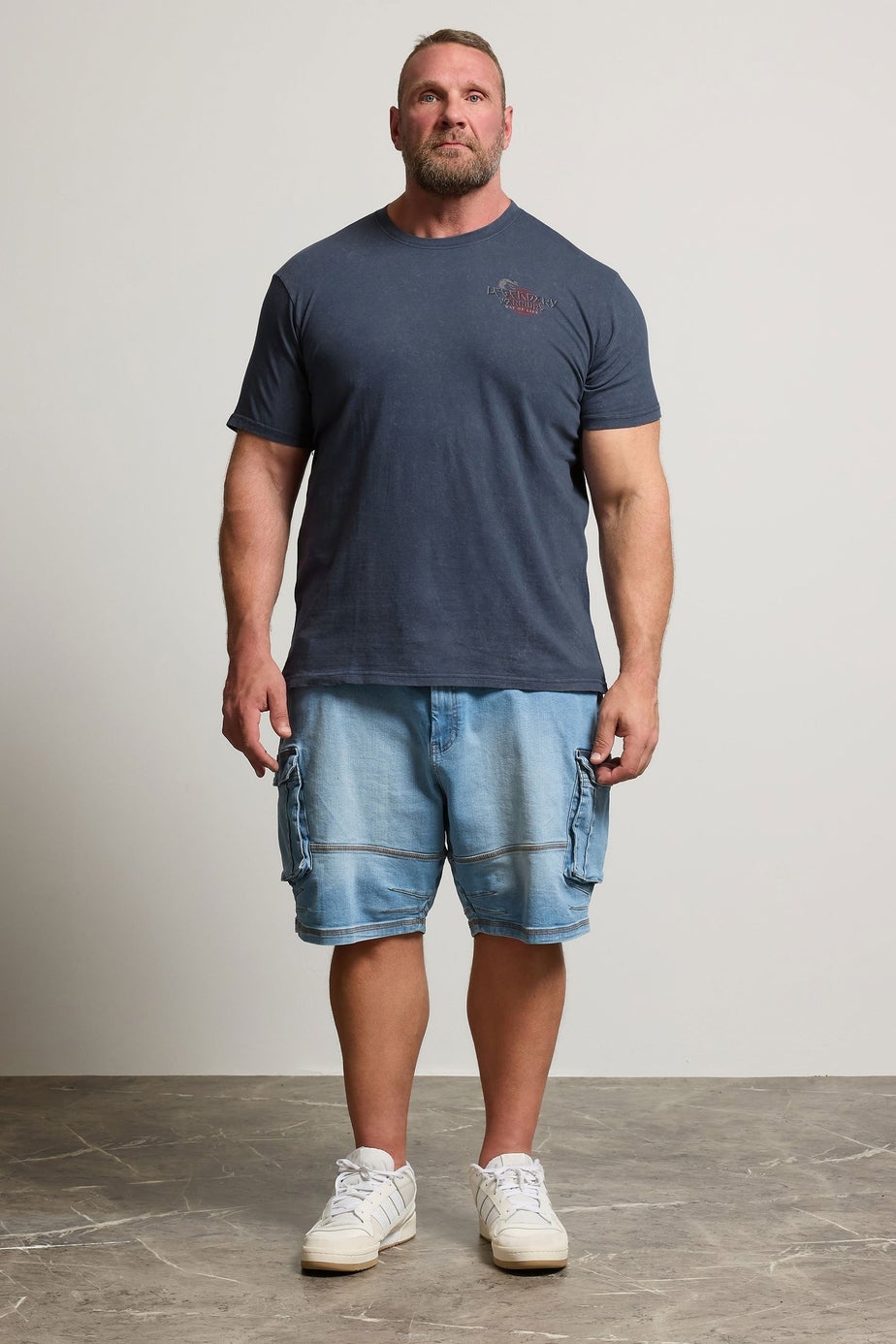 BadRhino Navy Blue Legendary Warriors Print T-Shirt