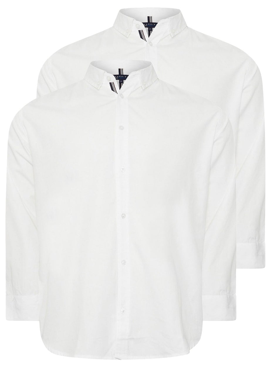 BadRhino 2 Pack White Long Sleeve Poplin Shirts