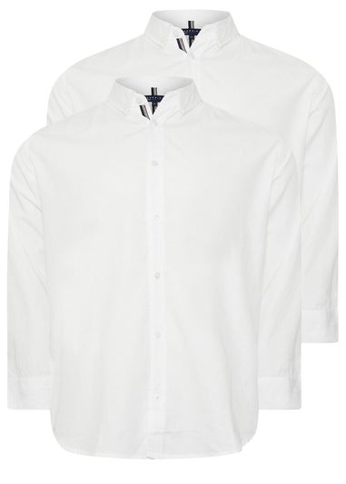 BadRhino 2 Pack White Long Sleeve Poplin Shirts