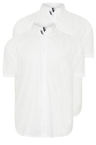 BadRhino 2 Pack White Short Sleeve Poplin Shirts