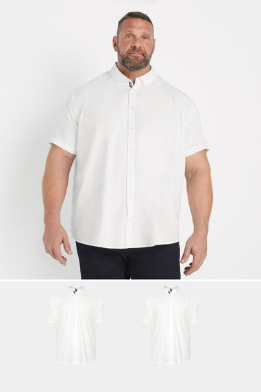 BadRhino 2 Pack White Short Sleeve Poplin Shirts