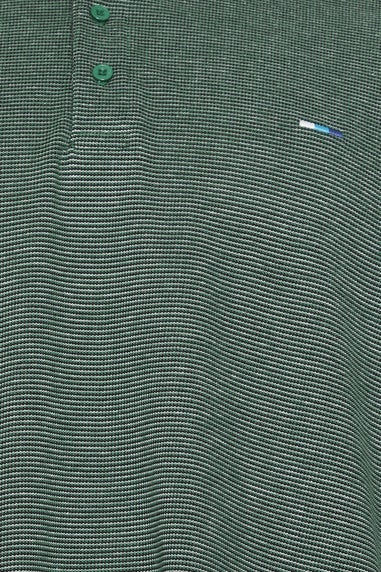BadRhino Green Fine Stripe Tipped Polo Shirt