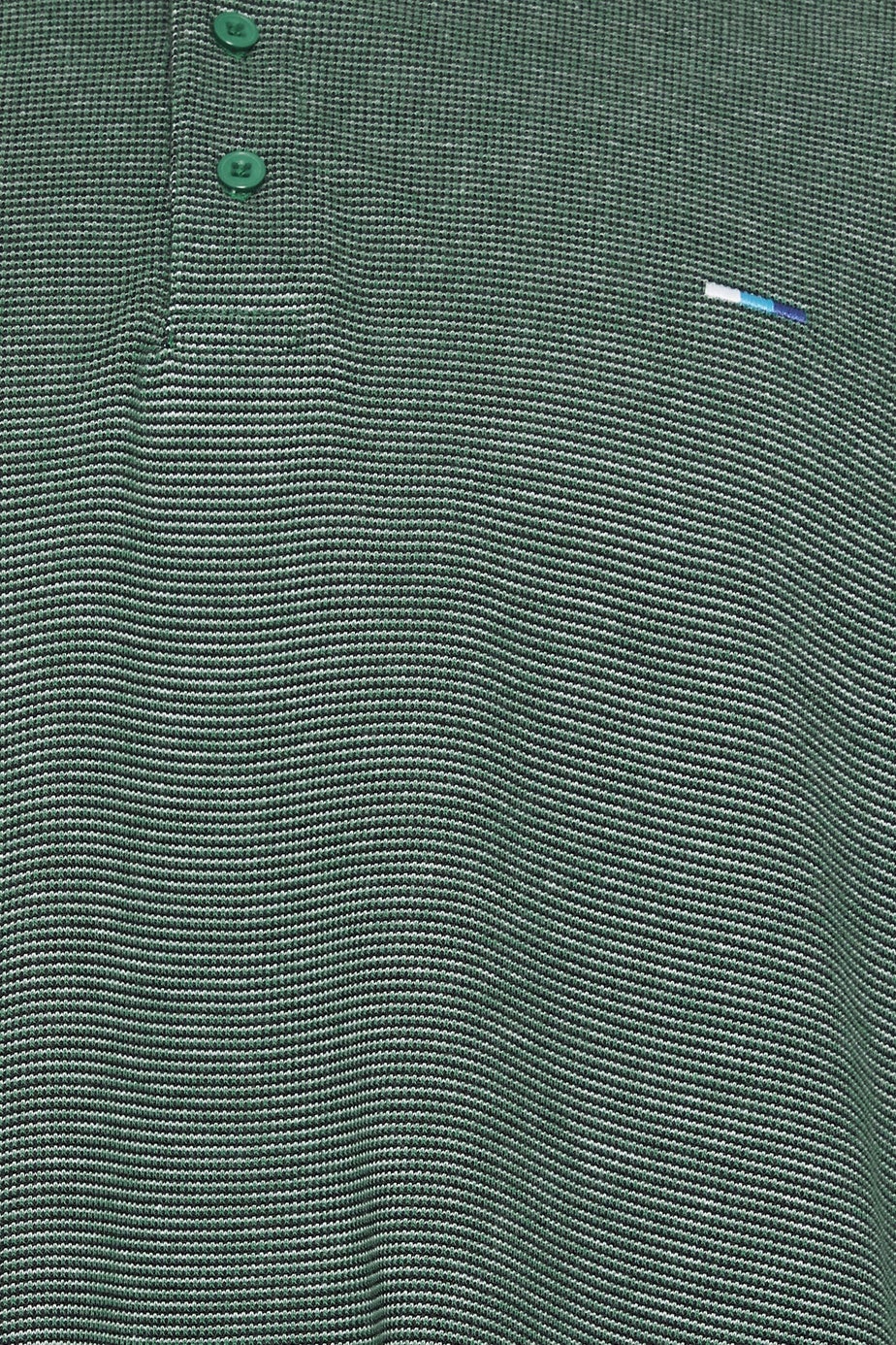 BadRhino Green Fine Stripe Tipped Polo Shirt