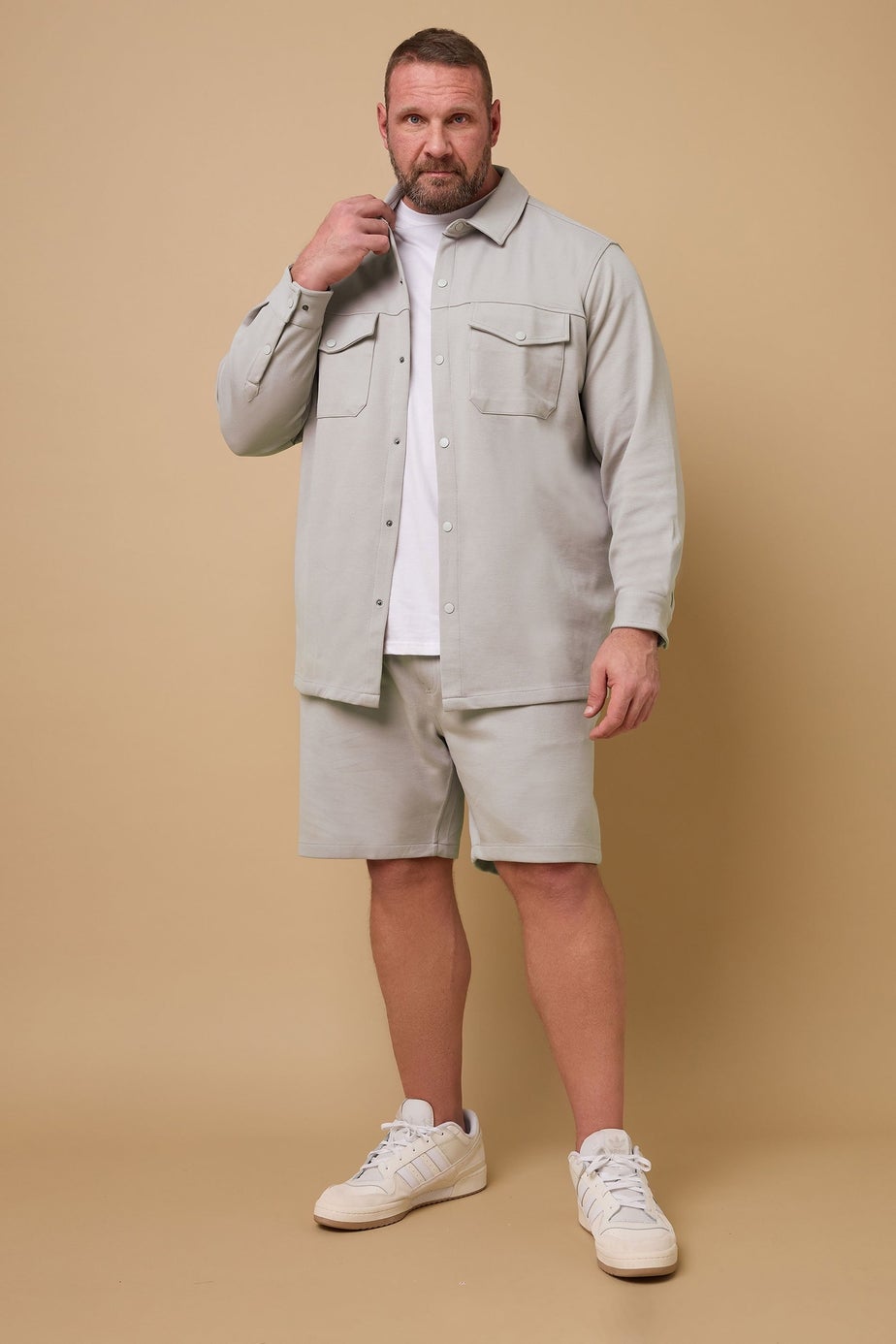 BadRhino Natural Brown Textured Jersey Shorts