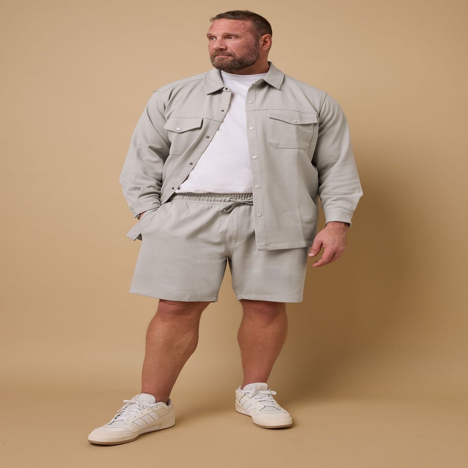 BadRhino Natural Brown Textured Jersey Shorts