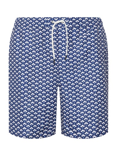 BadRhino Blue Geometric Print Swim Shorts