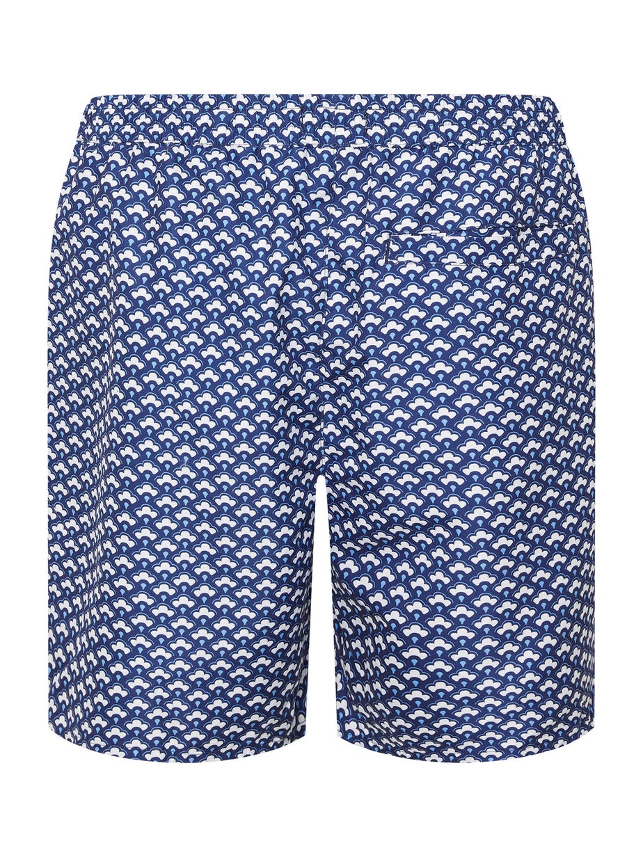 BadRhino Blue Geometric Print Swim Shorts