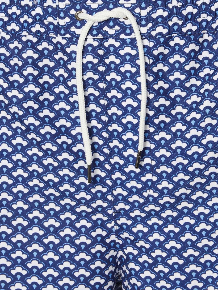 BadRhino Blue Geometric Print Swim Shorts