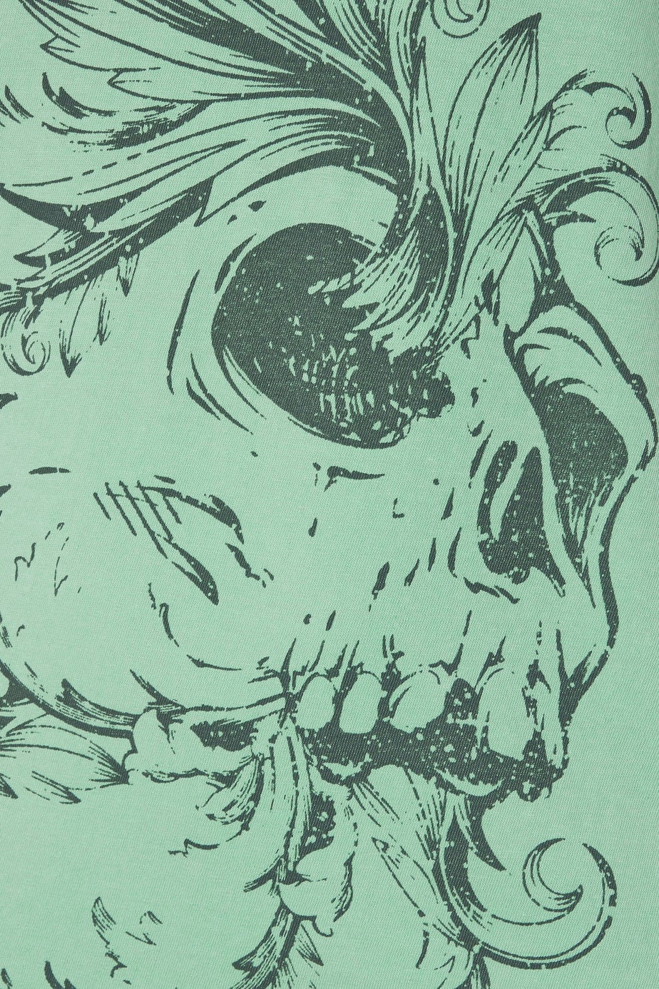 BadRhino Light Green Acid Wash Skull Print Vest