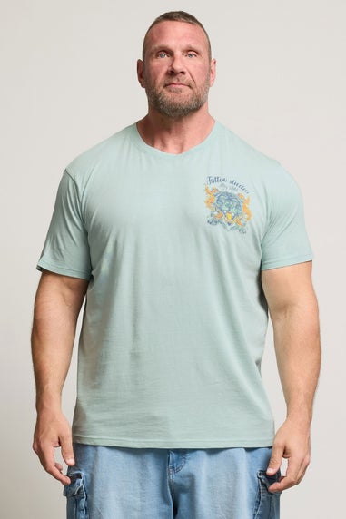 BadRhino Light Blue Acid Wash Tiger Graphic T-Shirt