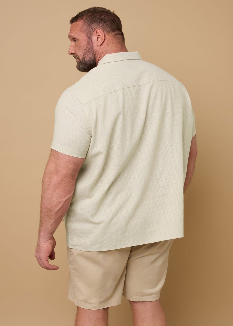 BadRhino Beige Brown Floral Embroidered Shirt