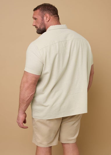 BadRhino Beige Brown Floral Embroidered Shirt