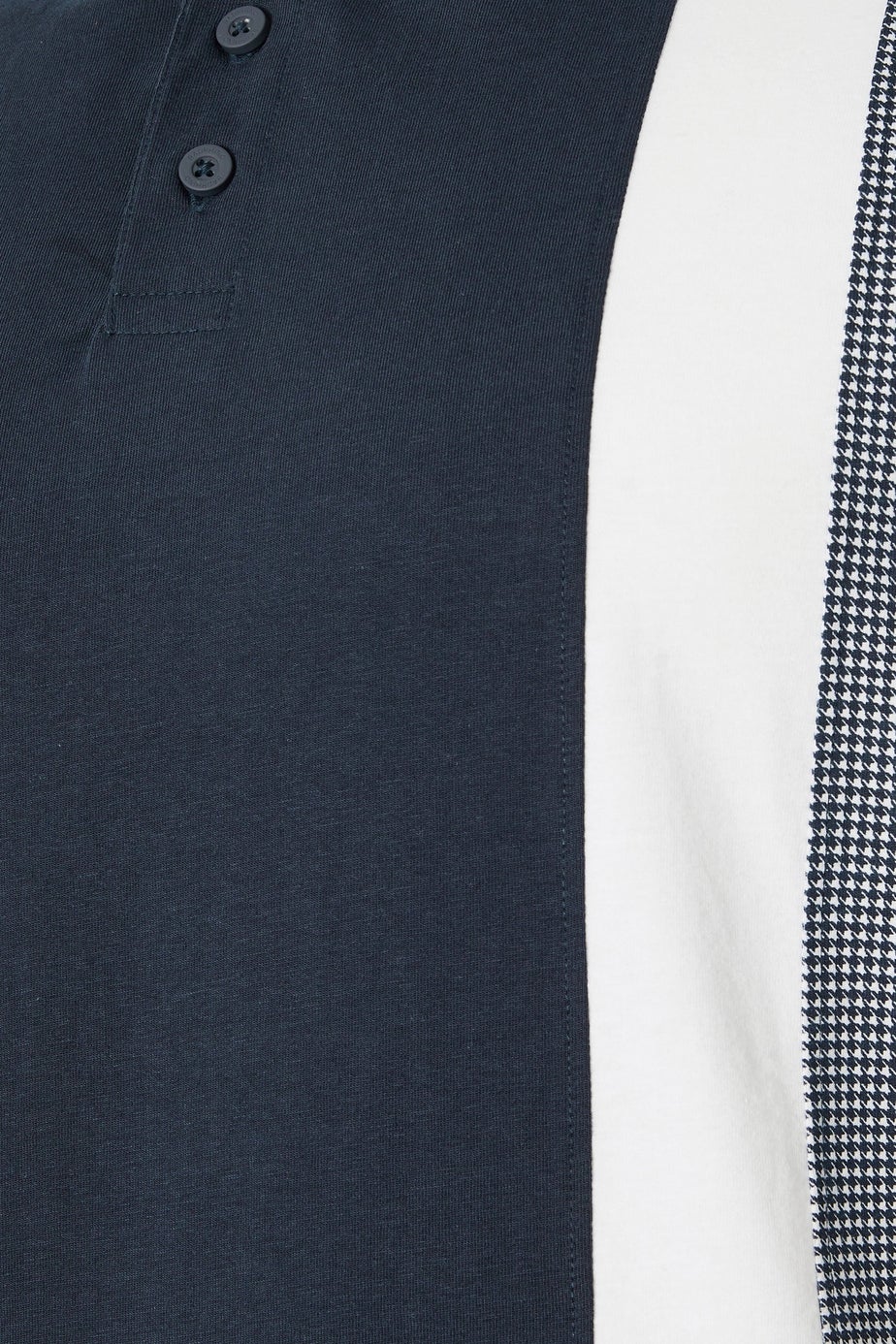 BadRhino Navy Blue Cut & Sew Tipped Polo Shirt