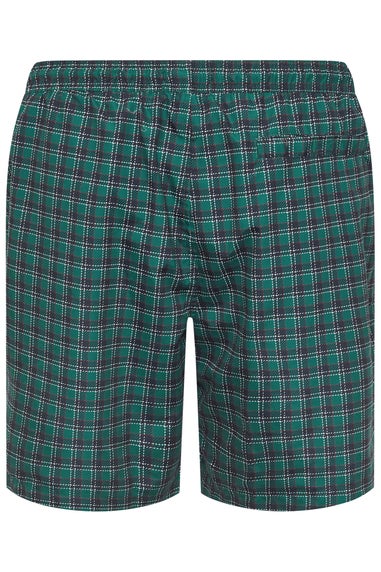 BadRhino Green & Navy Blue Tartan Swim Shorts
