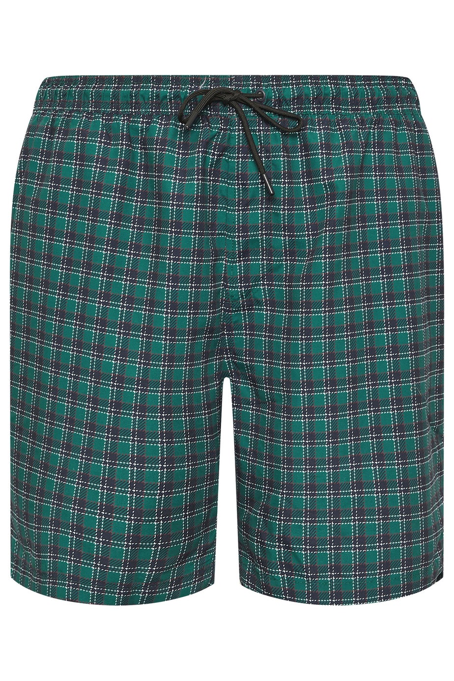 BadRhino Green & Navy Blue Tartan Swim Shorts