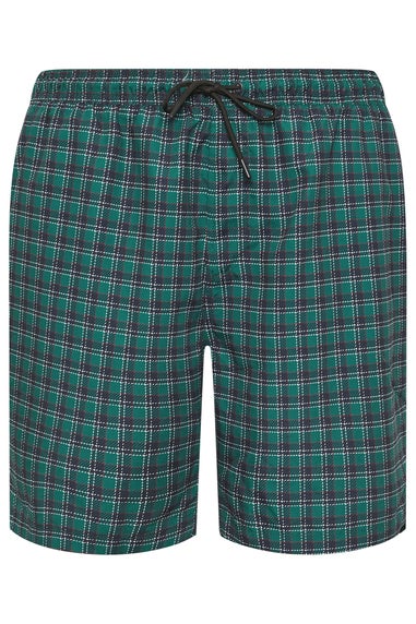BadRhino Green & Navy Blue Tartan Swim Shorts
