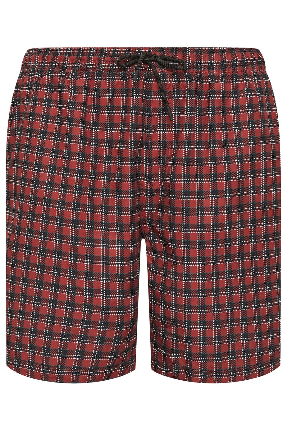 BadRhino Red & Black Tartan Swim Shorts