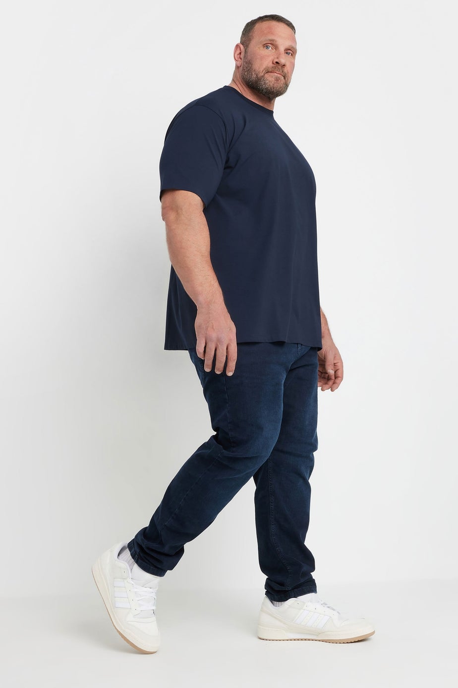 BadRhino Navy Blue Soft Touch Relaxed Fit T-Shirt