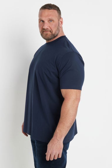 BadRhino Navy Blue Soft Touch Relaxed Fit T-Shirt