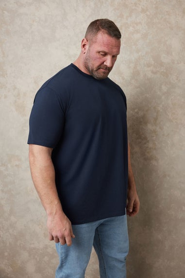 BadRhino Navy Blue Soft Touch Relaxed Fit T-Shirt