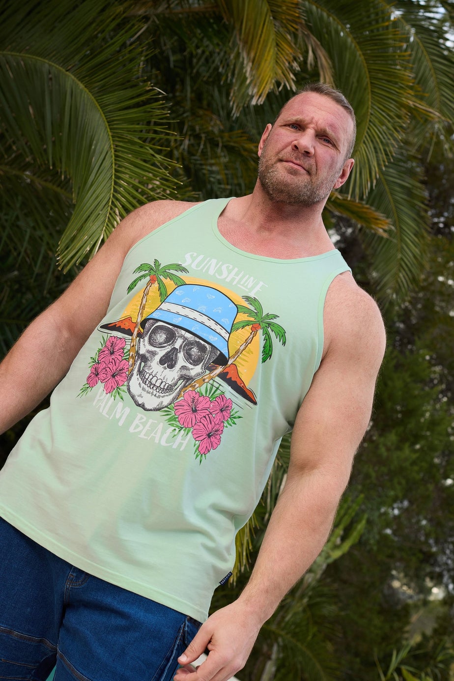 BadRhino Light Green Palm Beach Skull Vest