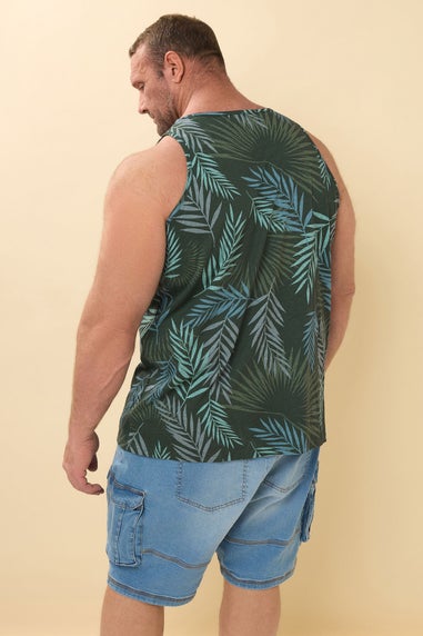 BadRhino Dark Green Leaf Print Vest