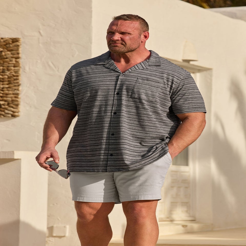 BadRhino Black Jacquard Stripe Jersey Revere Shirt