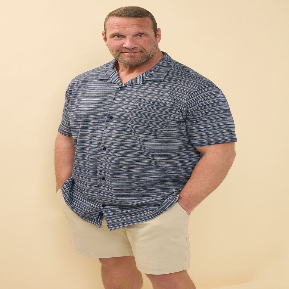 BadRhino Blue Jacquard Stripe Jersey Revere Shirt