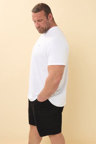 BadRhino Black Elasticated Cargo Denim Shorts