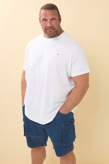 BadRhino Blue Elasticated Cargo Denim Shorts