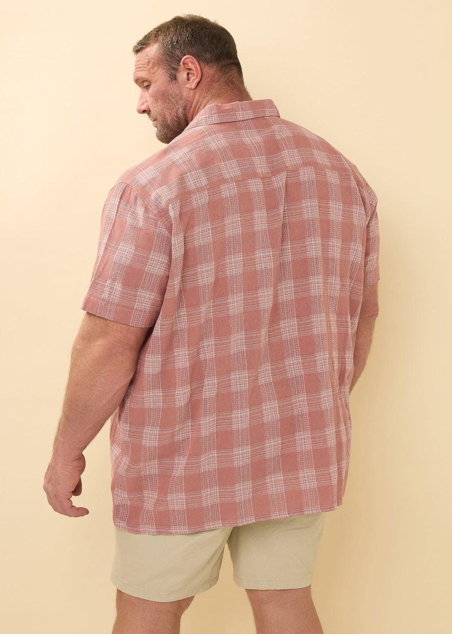 BadRhino Pink Textured Check Print Shirt