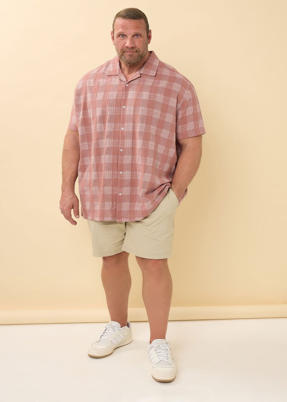 BadRhino Pink Textured Check Print Shirt