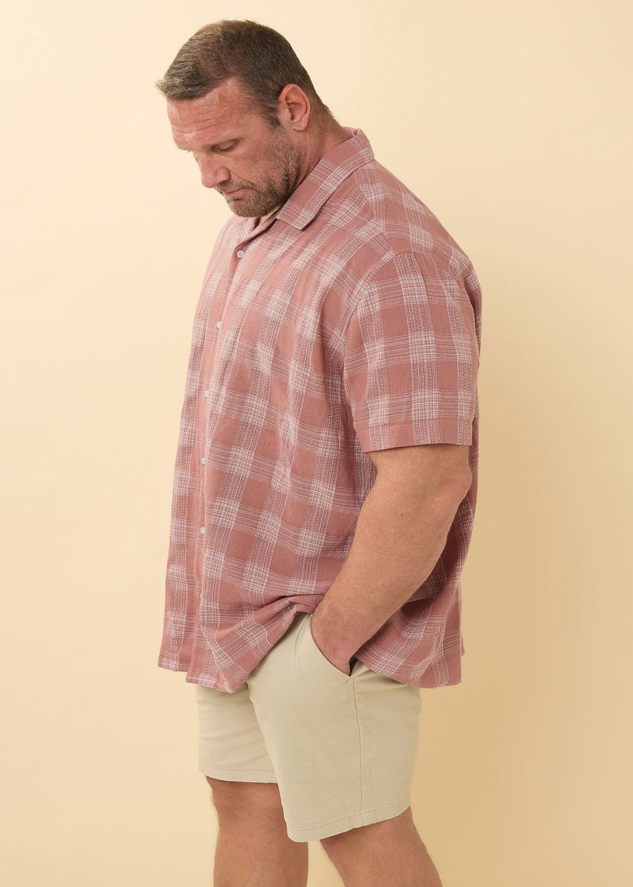 BadRhino Pink Textured Check Print Shirt