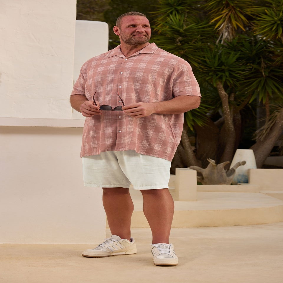 BadRhino Pink Textured Check Print Shirt