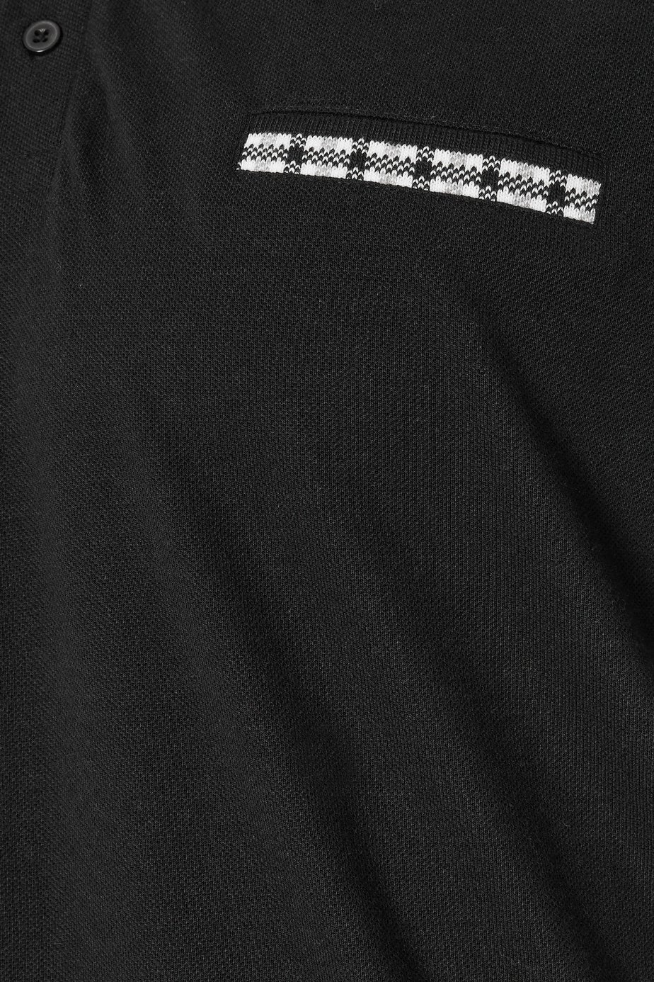 BadRhino Black Jacquard Checked Collar Polo Shirt