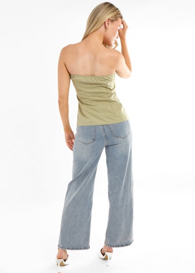 Gini London Sage Tall Asymmetric Bandeau Corset Top