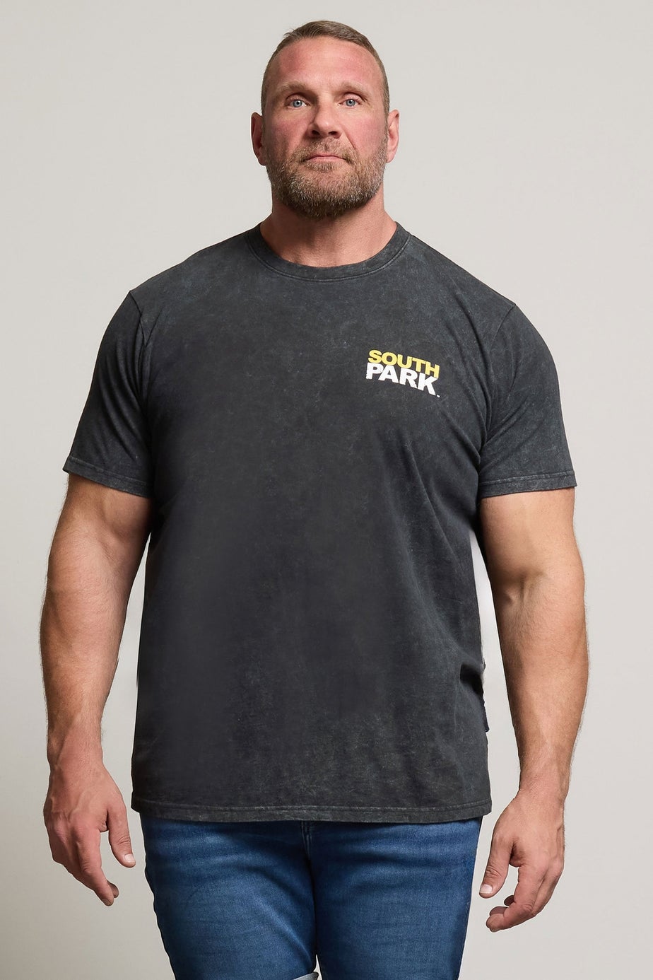 BadRhino Black Acid Wash Printed South Park T-Shirt