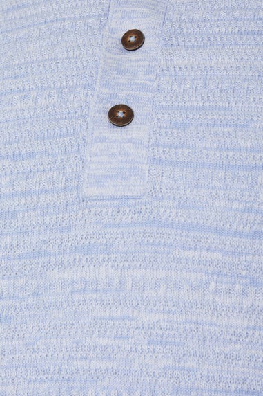 BadRhino Light Blue Knitted Polo Shirt