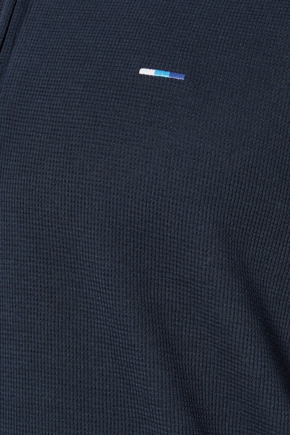 BadRhino Navy Blue Waffle Texture Zip Polo Shirt