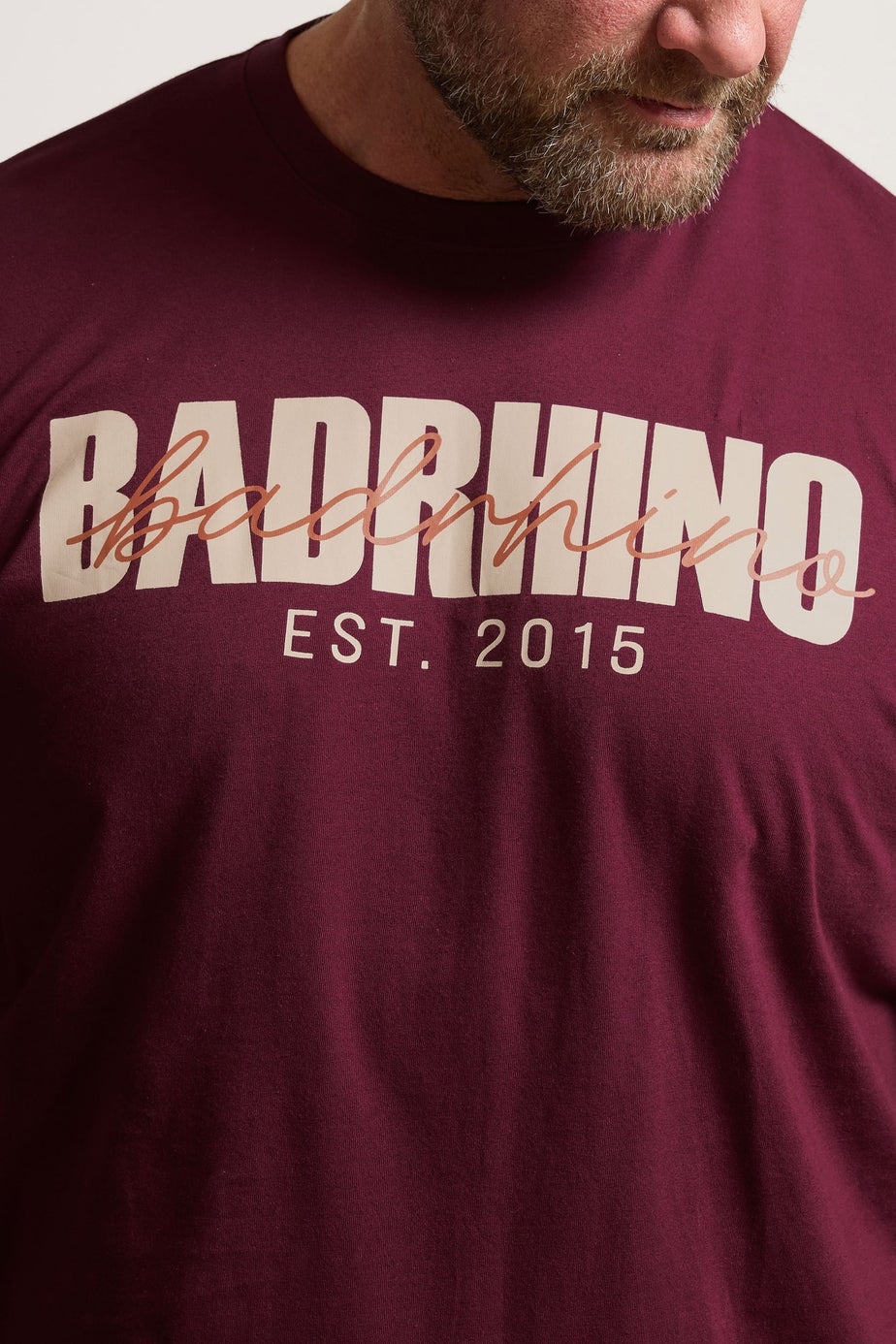 BadRhino 3 Pack Burgundy Red & Navy Blue Scripted T-Shirts