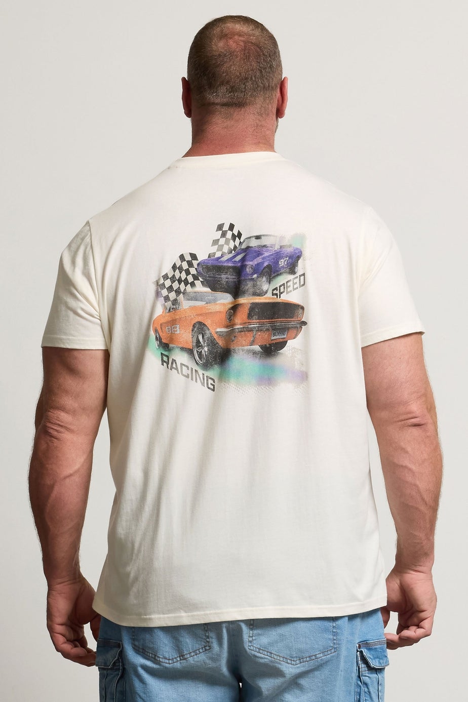 BadRhino Off White Racing Car Graphic T-Shirt