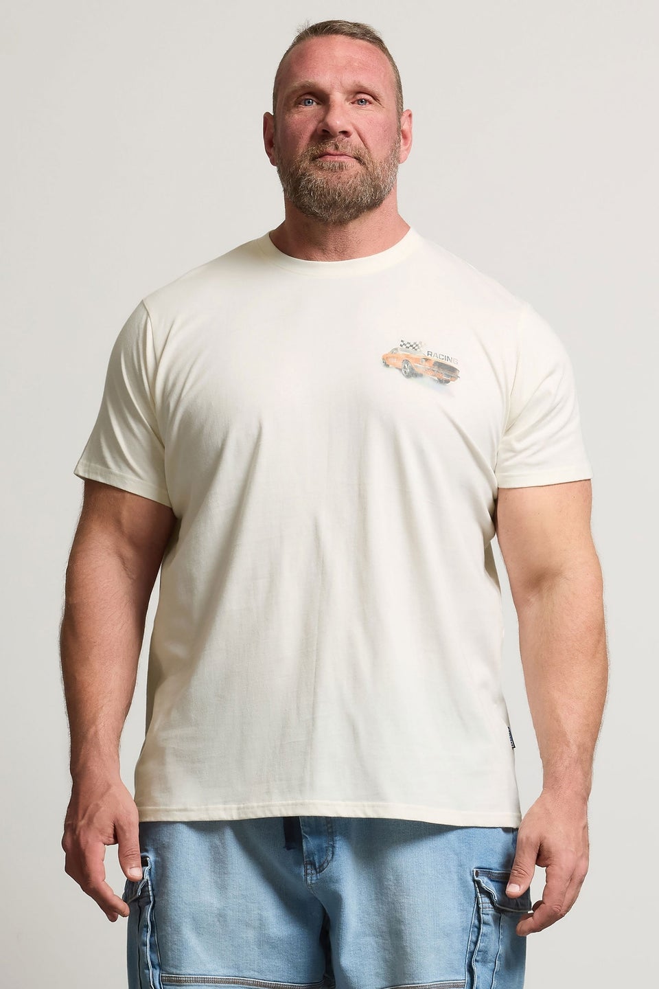 BadRhino Off White Racing Car Graphic T-Shirt